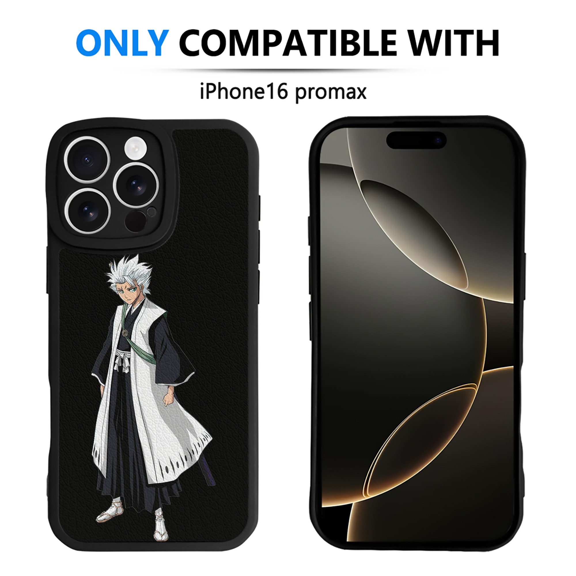 （画像用） ブリーチ 日番谷冬獅郎（ひつがや とうしろう） BLEACH Hitsugaya Toushirou 【iPhone 16シリーズ対応】シリコンスマホケース（レザー調） 材質：シリコン